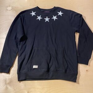 Black Smith Star-Embellished Men's Sweatshirt Large (FV)